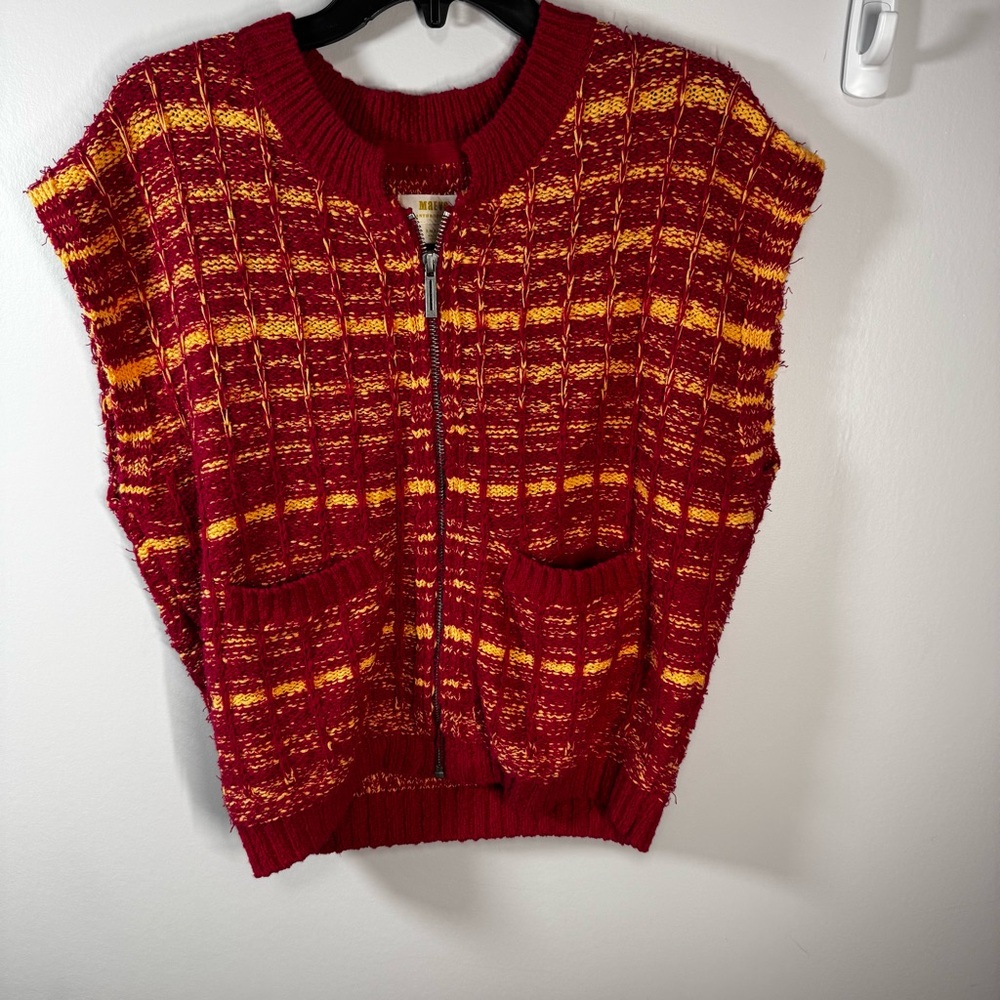 Anthropologie Maeve tweed zipper sweater vest‎ small